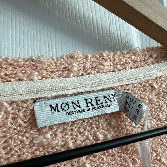Mon Renn Sweater Knit Pink Flare Sleeve Tie Front Balletcore Size Small New - Picture 6 of 8